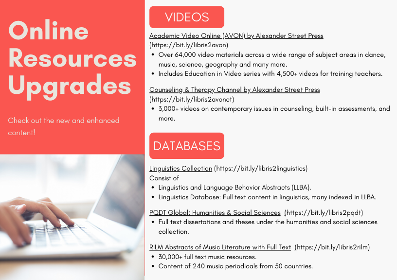 Online Resources Upgrades